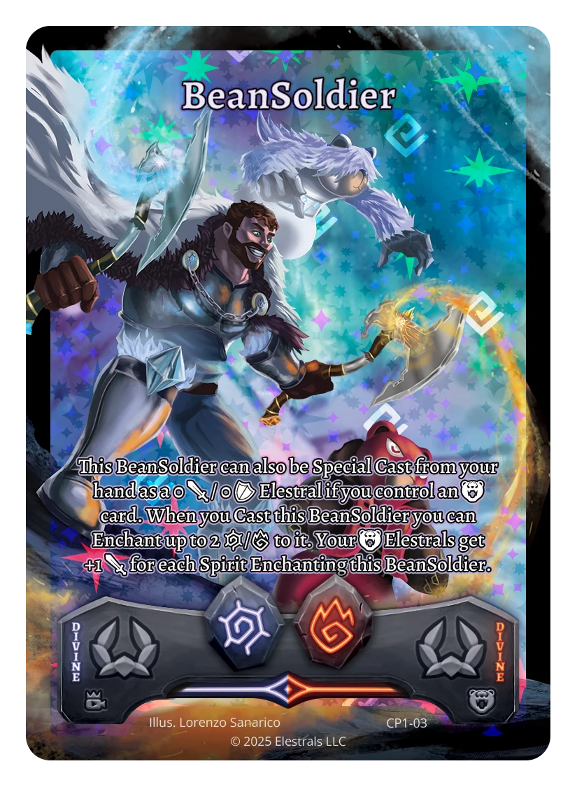 Elestrals TCG Creator Promo BeanSoldier Divine Rune